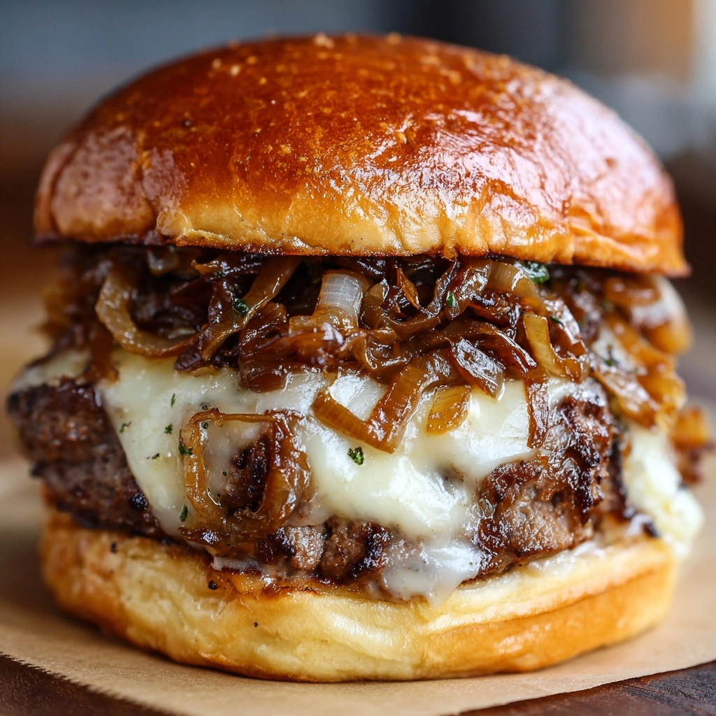 Caramelized Onion and Cheese Steak Sandwich Recipe - Recipe Image