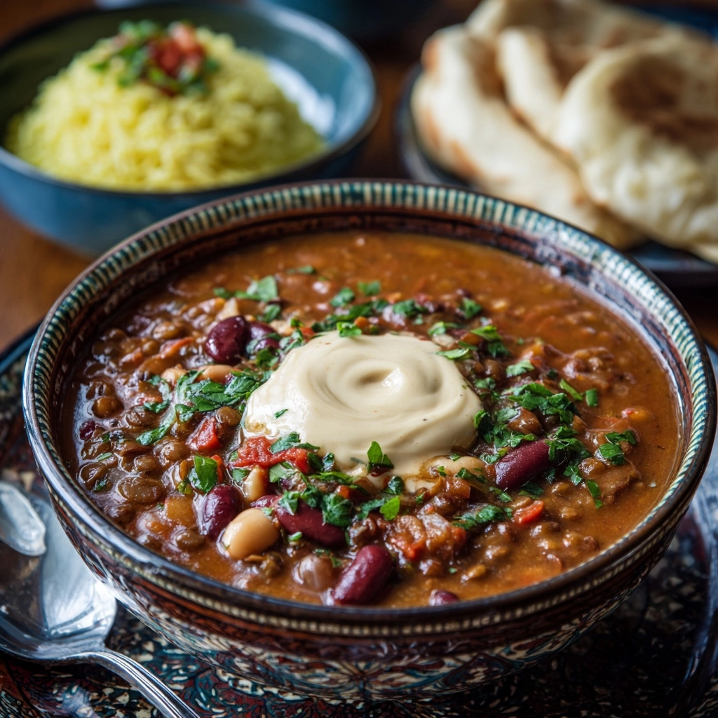 Mujaddara bi Fasolia Recipe - Recipe Image