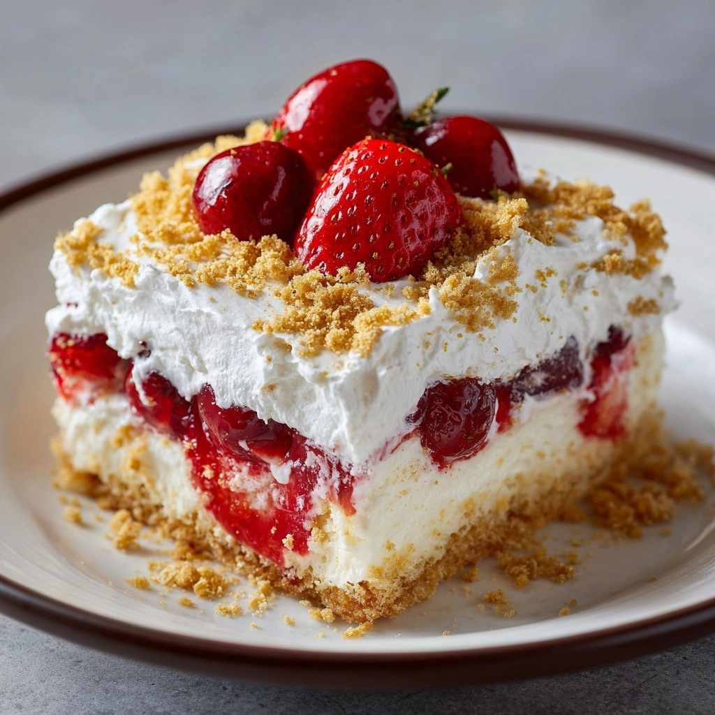 Simple No Bake Strawberry Cheesecake Lasagna Recipe - Recipe Image