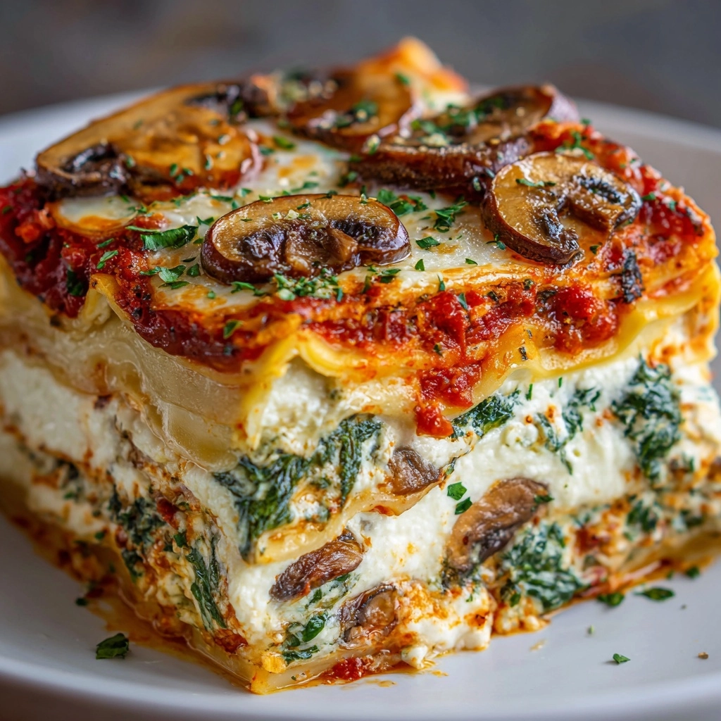 Chicken, Mushroom, and Spinach Lasagna Recipe - Recipe Image