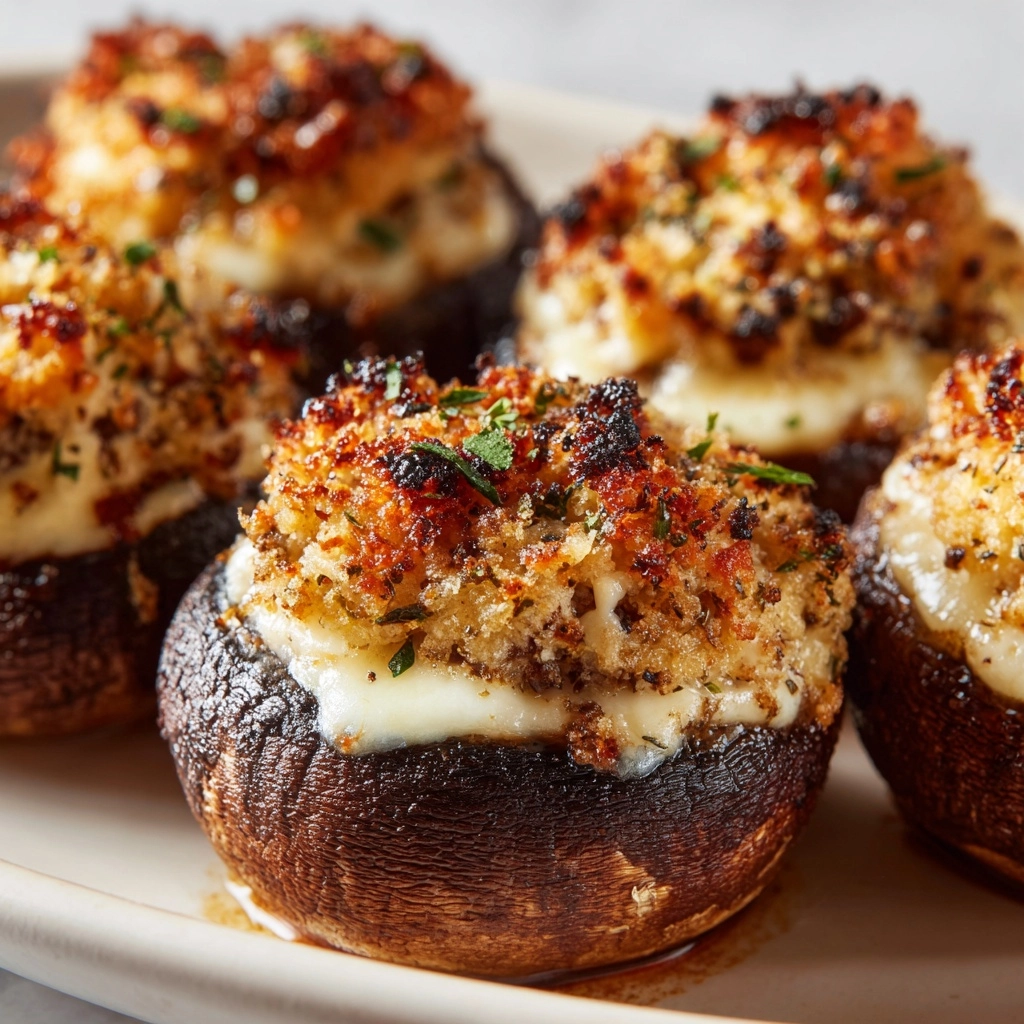 Caramelized Onion & Gruyère Stuffed Mushrooms Recipe - Recipe Image