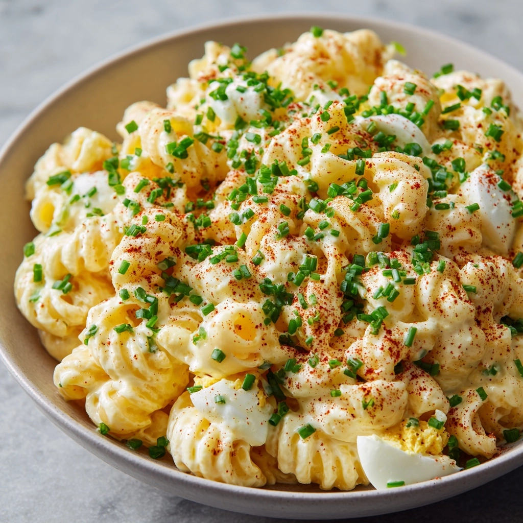 Creamy Deviled Egg Macaroni Salad Recipe - Recipe Image