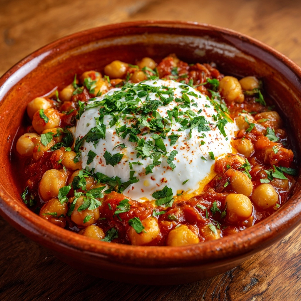 Chickpea, Tomato, and Harissa Stew with Herby Yogurt Recipe - Recipe Image