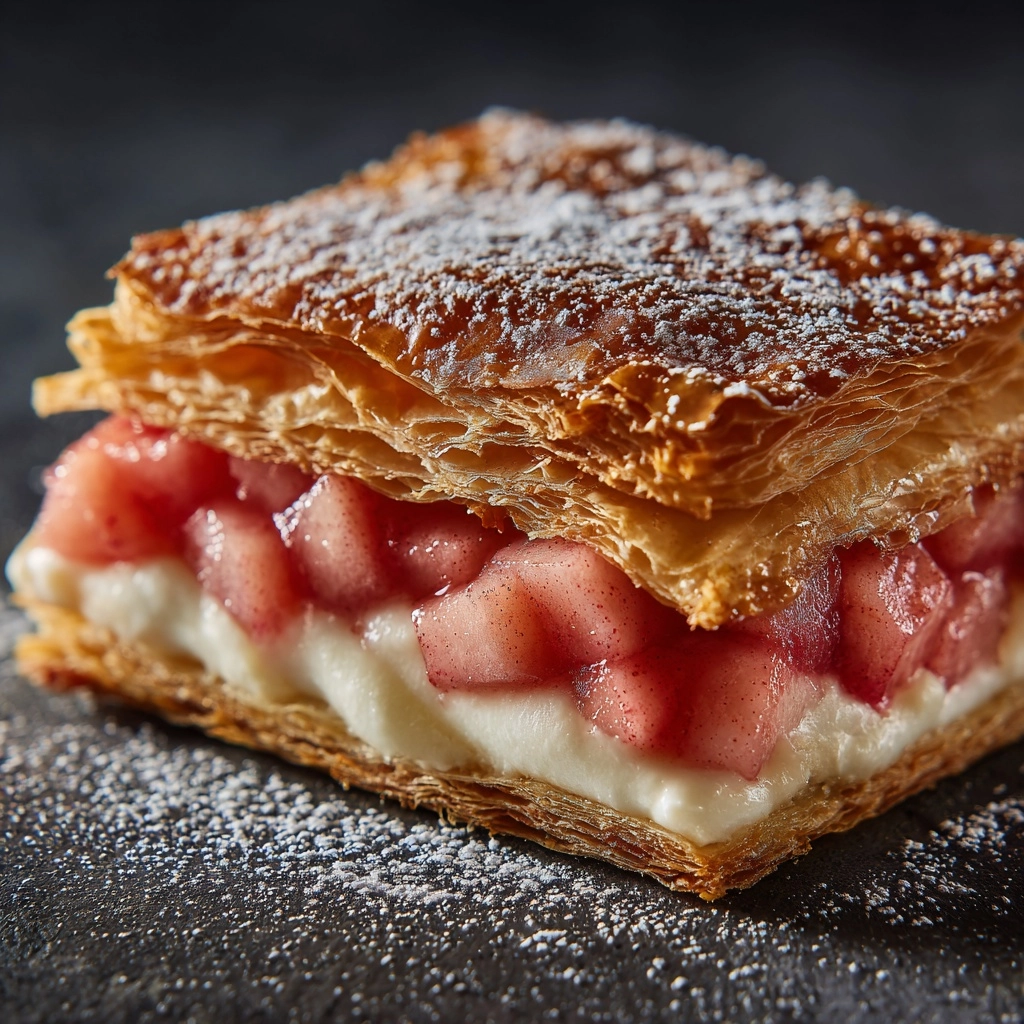 Rhubarb Cream Cheese Puff Pastries Recipe - Recipe Image