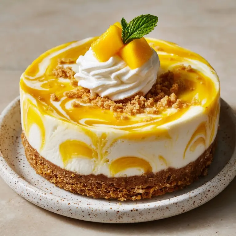 No-Bake Mango Swirl Cheesecake Recipe