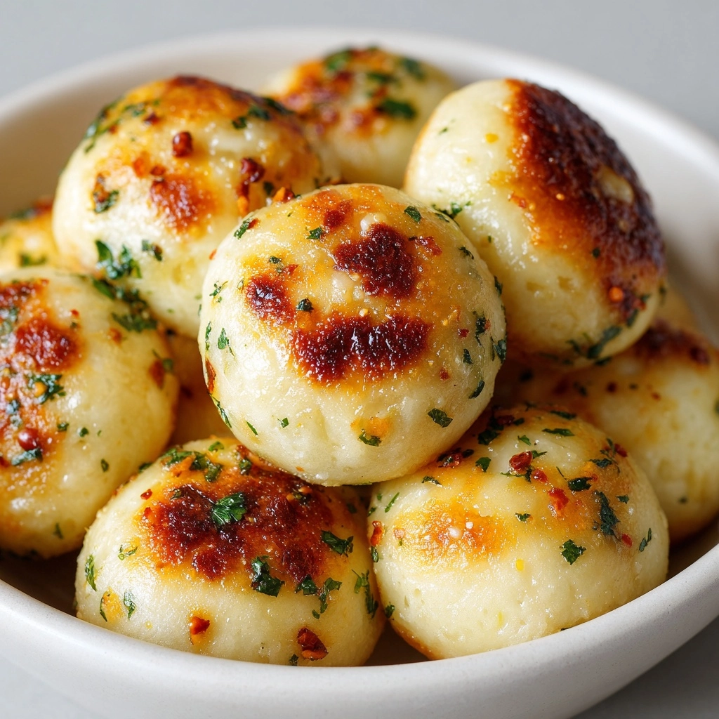 Chilli Stuffed Garlic Dough Balls Recipe - Recipe Image
