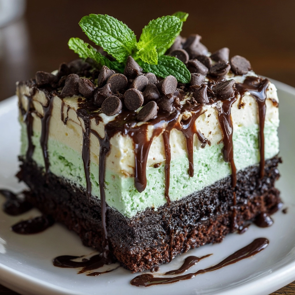 Mint Chocolate Poke Cake Recipe - Recipe Image