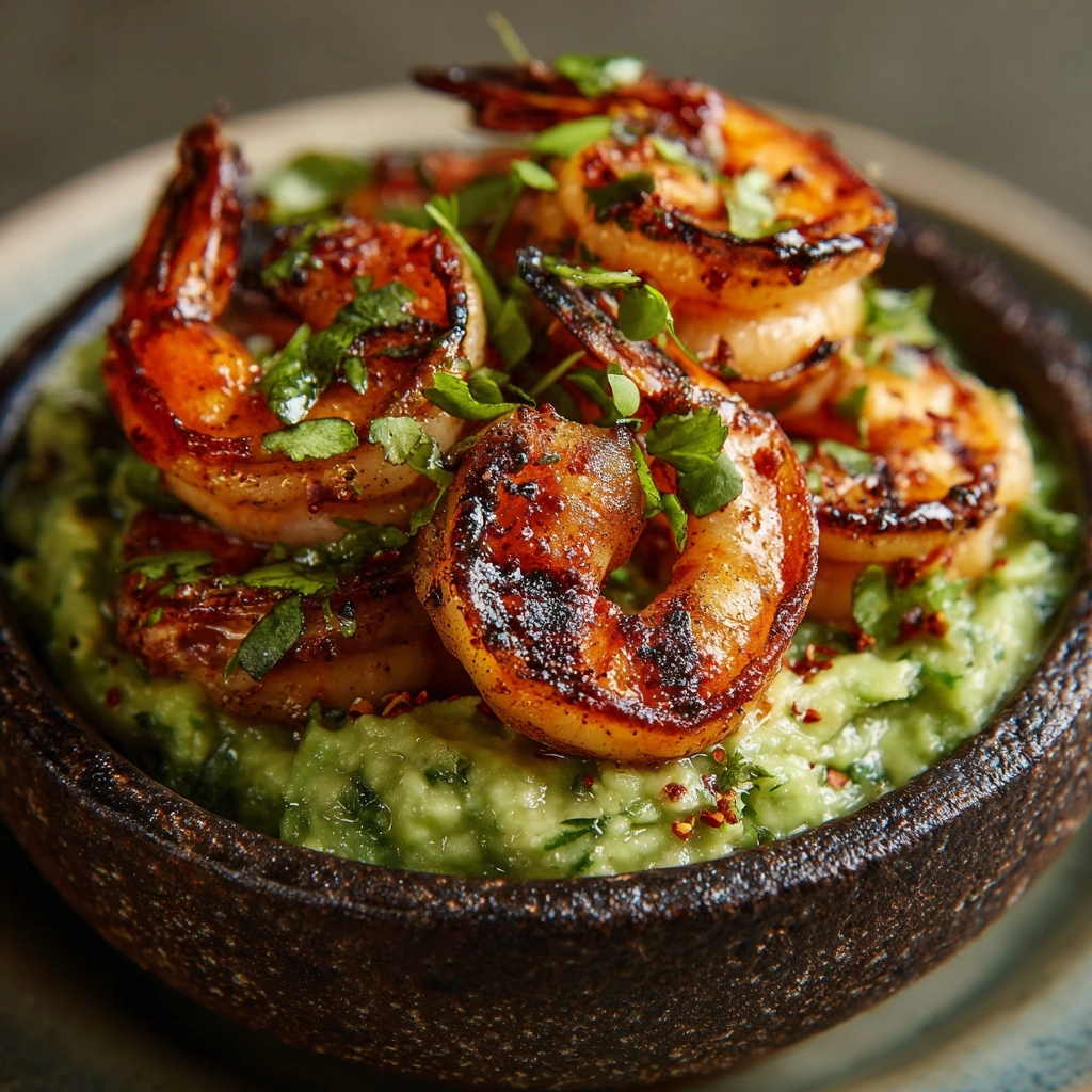 Grilled Shrimp Tostadas with Creamy Avocado Recipe - Recipe Image