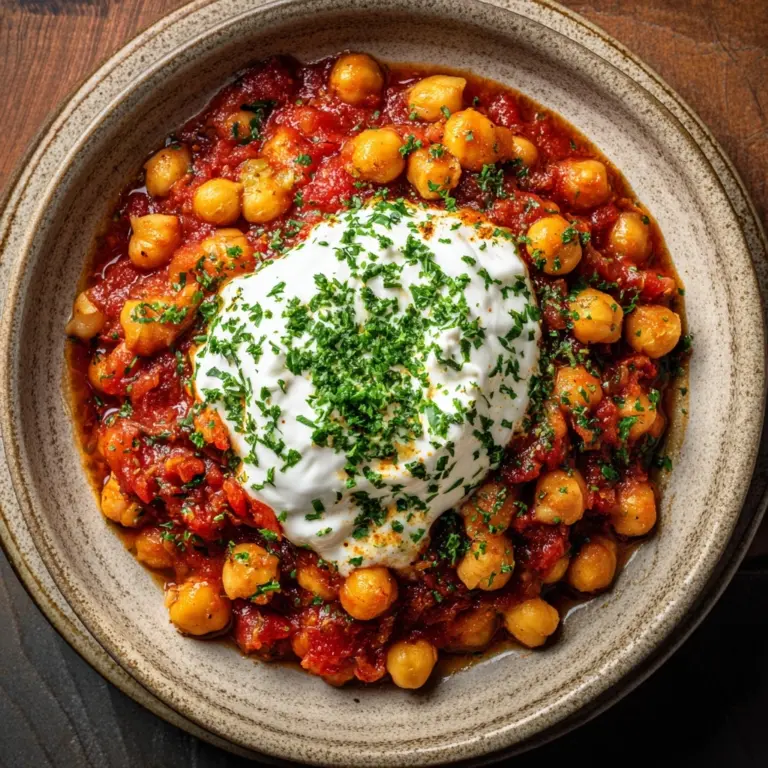 Chickpea, Tomato, and Harissa Stew with Herby Yogurt Recipe