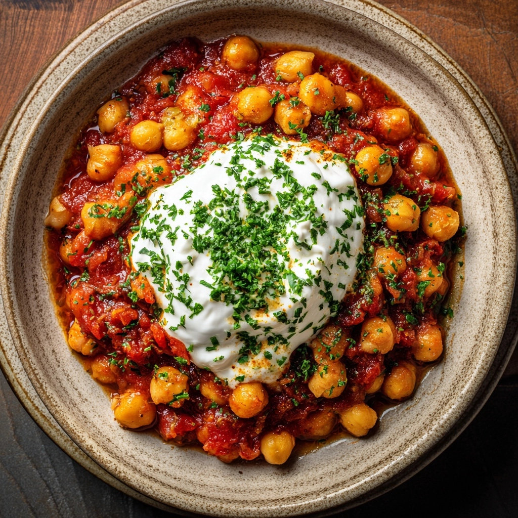 Chickpea, Tomato, and Harissa Stew with Herby Yogurt Recipe - Recipe Image