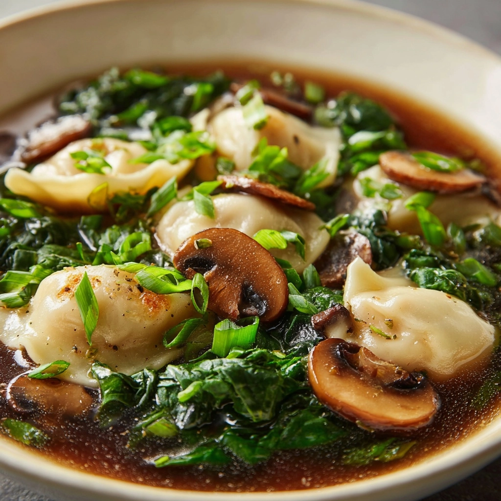 Potsticker Soup with Mushrooms & Bok Choy Recipe - Recipe Image