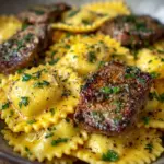 One-Skillet Garlic Butter Steak & Cheese Ravioli Recipe