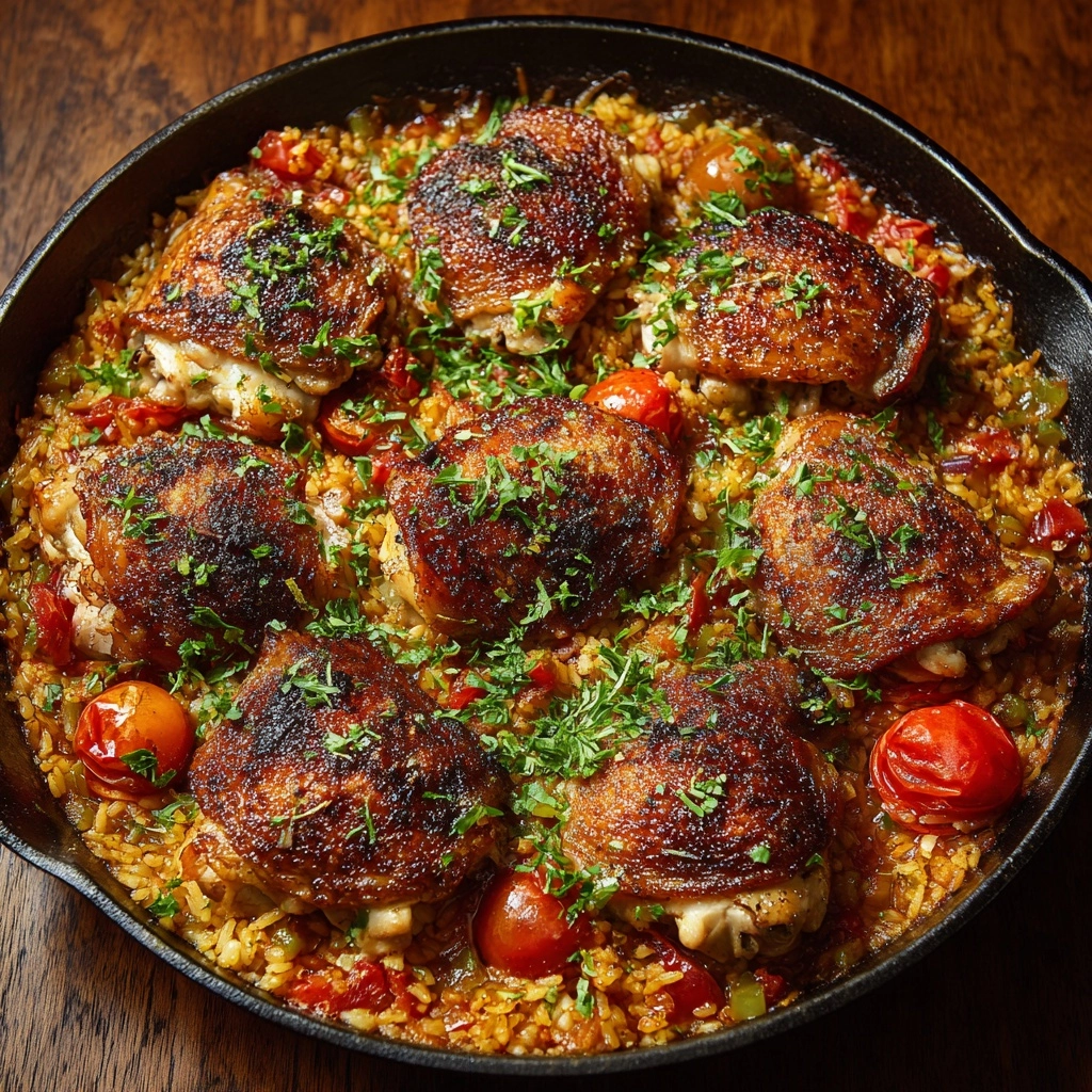 One-Pot Italian Tomato Chicken and Rice Recipe
