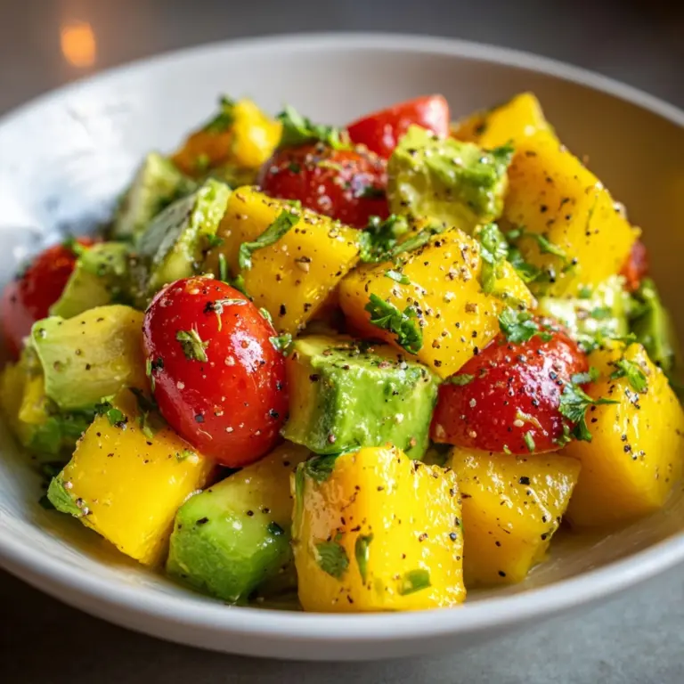 Mango, Avocado, and Tomato Salad with a Citrusy Twist Recipe