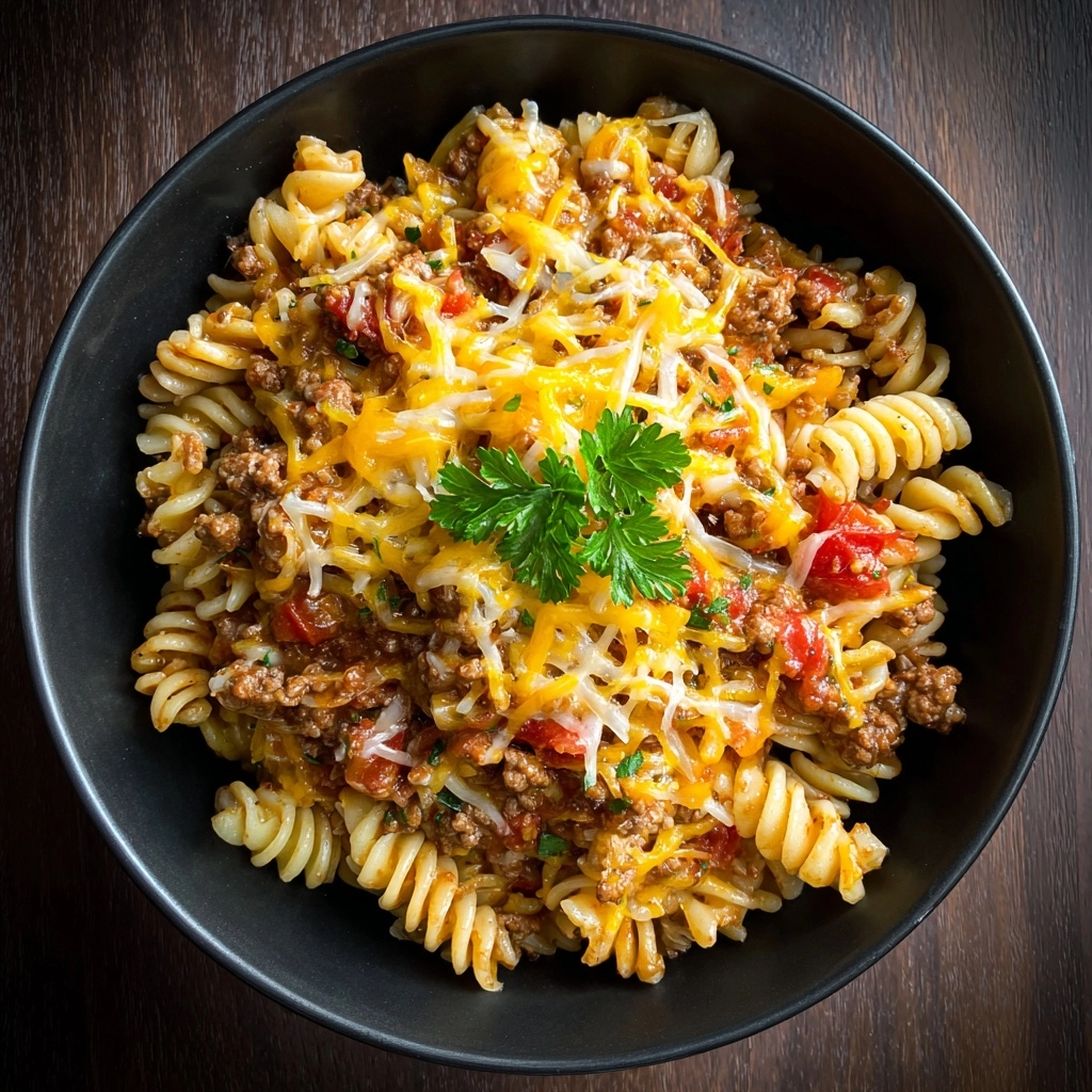 Cheesy Sloppy Cheeseburger Pasta Delight Recipe - Recipe Image