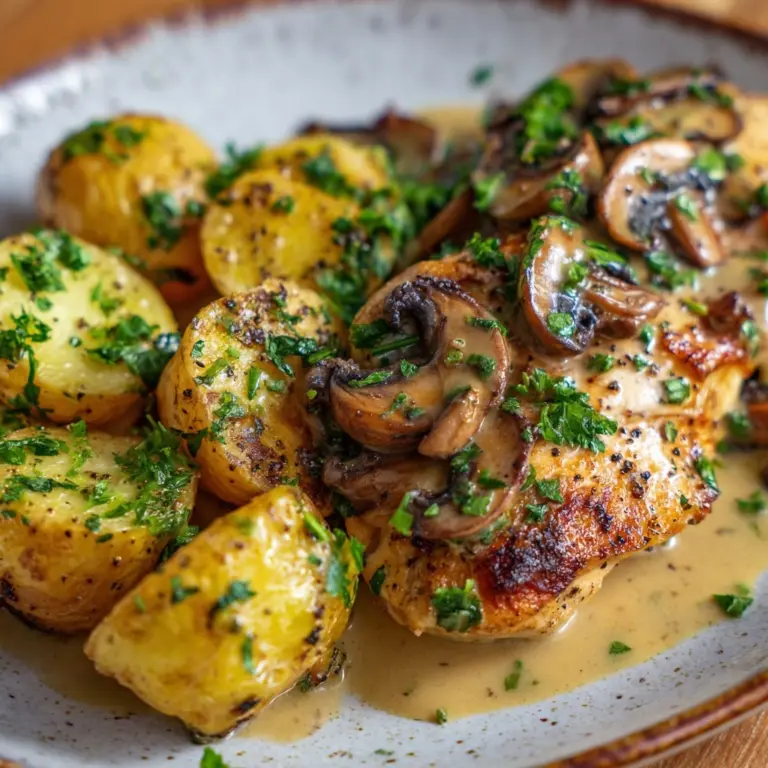 Greek Garlic Chicken with Roasted Potatoes Recipe