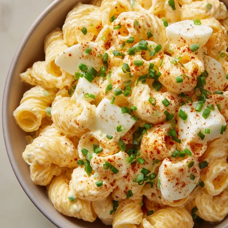 Creamy Deviled Egg Macaroni Salad Recipe