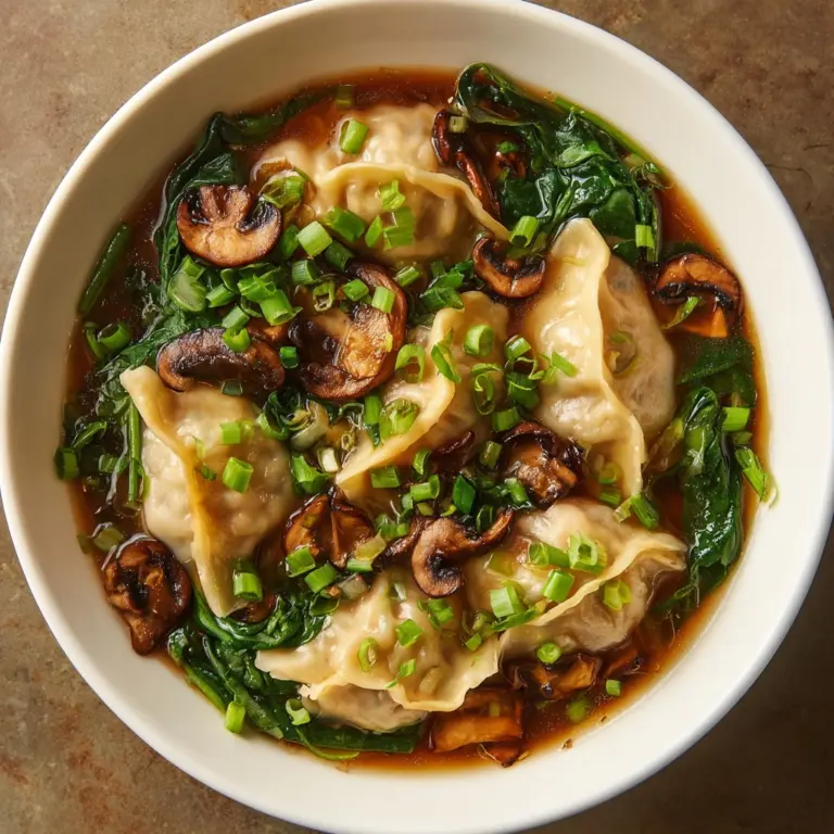 Potsticker Soup with Mushrooms & Bok Choy Recipe