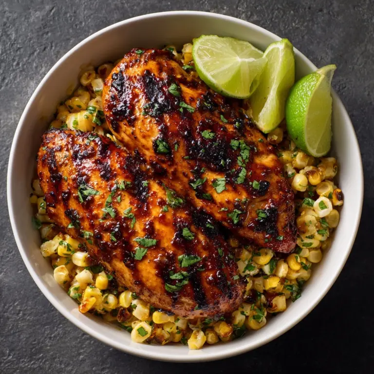 Grilled Hot Honey Chicken with Lime Corn Salad Recipe