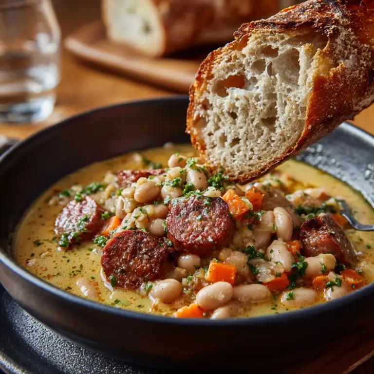 Creamy Bean Soup with Kielbasa Recipe