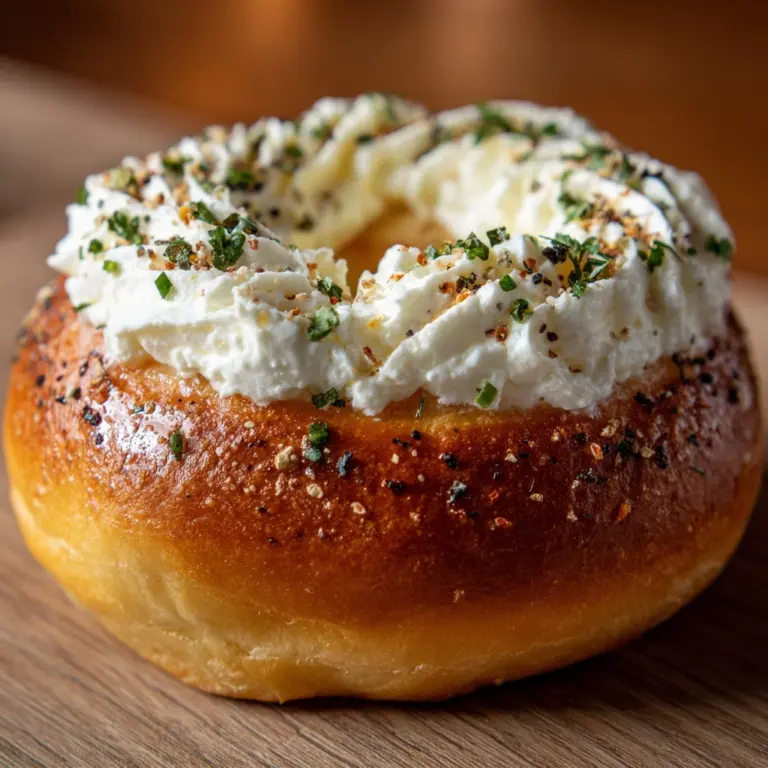 Cream Cheese Stuffed Garlic Bagels Recipe
