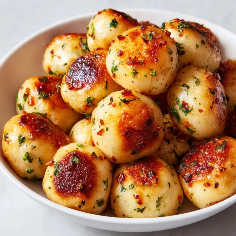 Chilli Stuffed Garlic Dough Balls Recipe