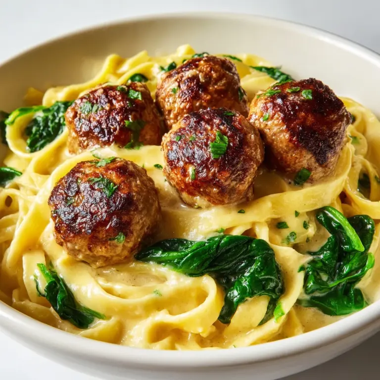 Chicken Ricotta Meatballs in Spinach Alfredo Sauce Recipe