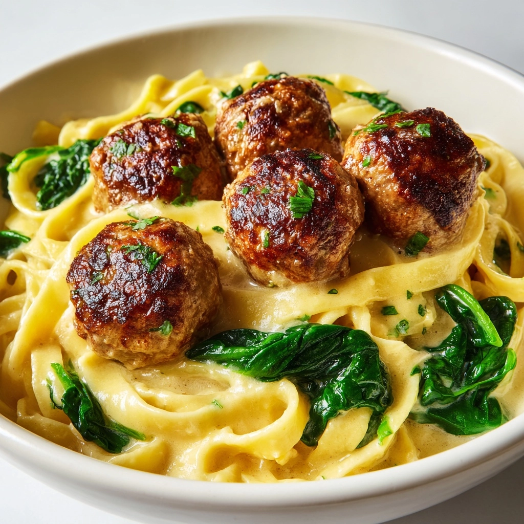 Chicken Ricotta Meatballs in Spinach Alfredo Sauce Recipe