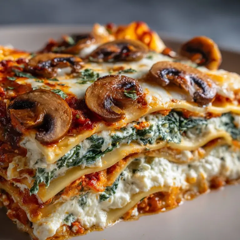 Chicken, Mushroom, and Spinach Lasagna Recipe