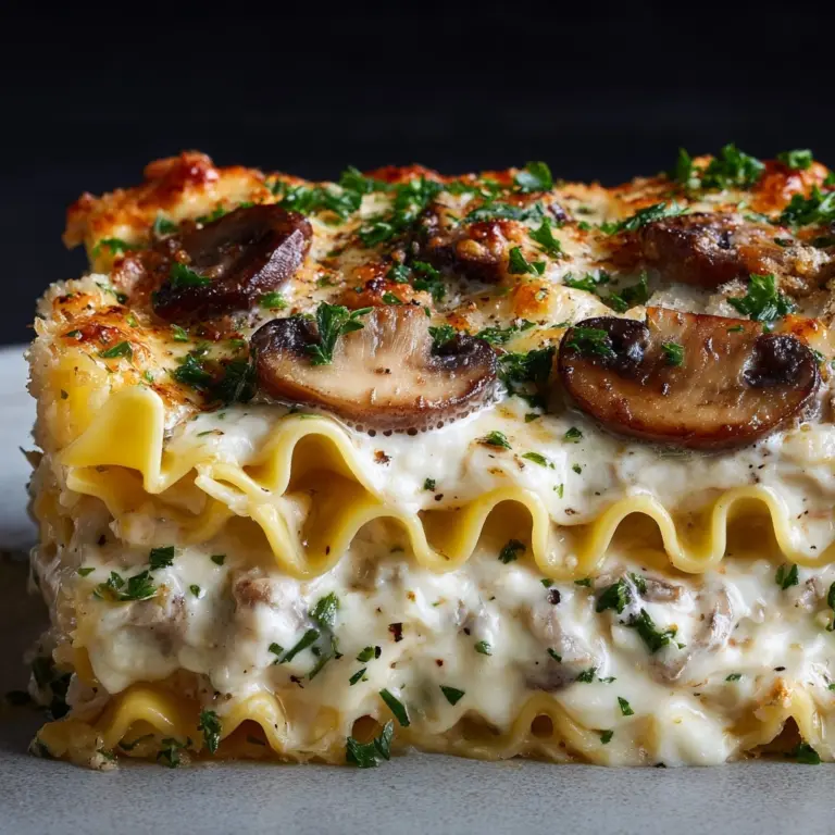 Mushroom Chicken Alfredo Lasagna Recipe
