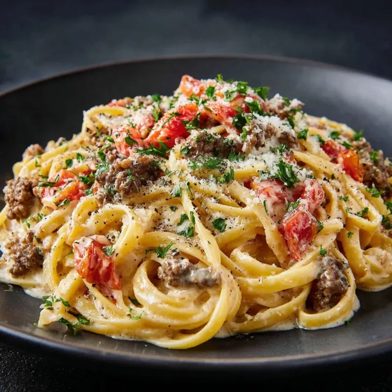 Creamy Italian Spaghetti with Ground Beef Recipe