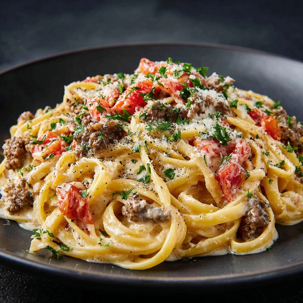 Creamy Italian Spaghetti with Ground Beef Recipe