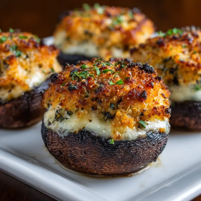 Caramelized Onion & Gruyère Stuffed Mushrooms Recipe