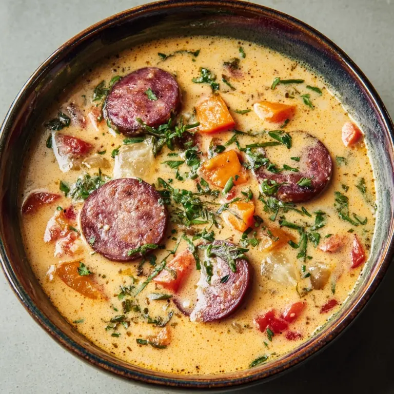 Cheesy Rotel Soup with Smoked Sausage Recipe