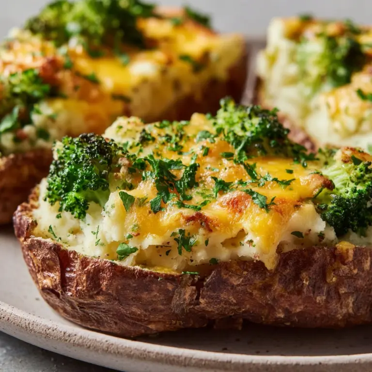 Cheesy Broccoli Twice-Baked Potatoes Recipe