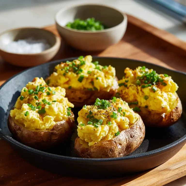 Scrambled Eggs with Grated Potato and Chives Recipe
