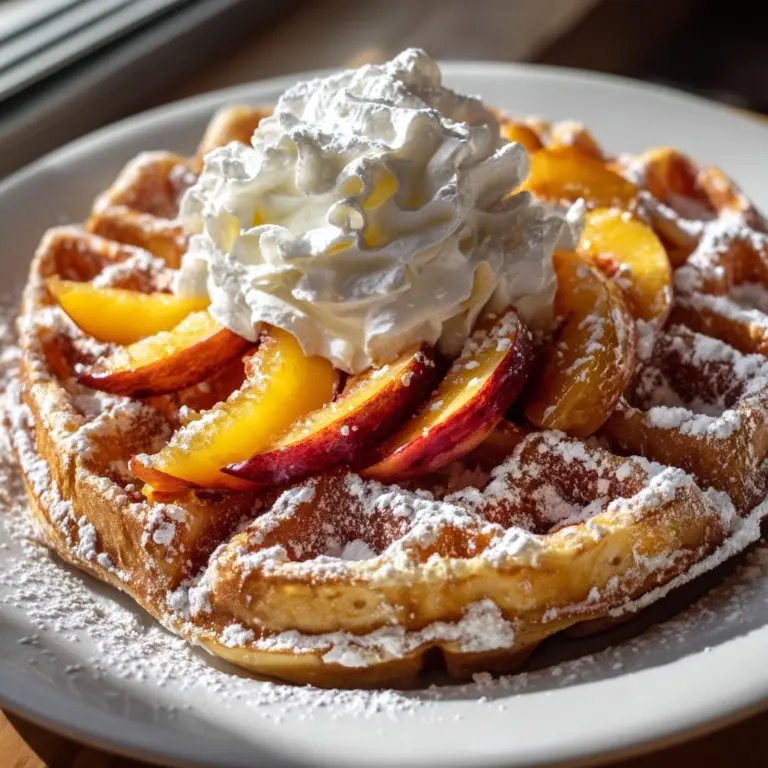 Fluffy Peach Waffles Recipe