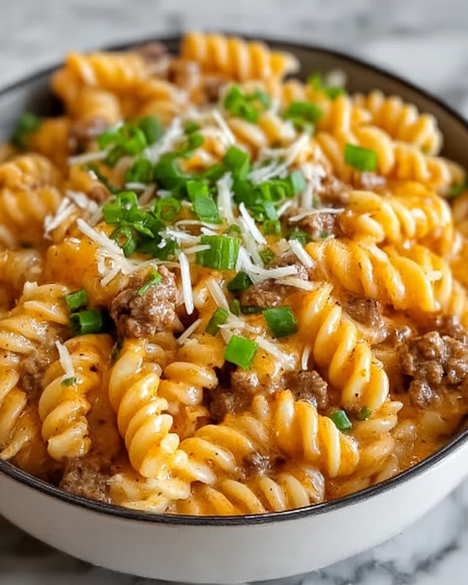 One-Pot Beef and Cheddar Ranch Pasta Recipe - Recipe Image