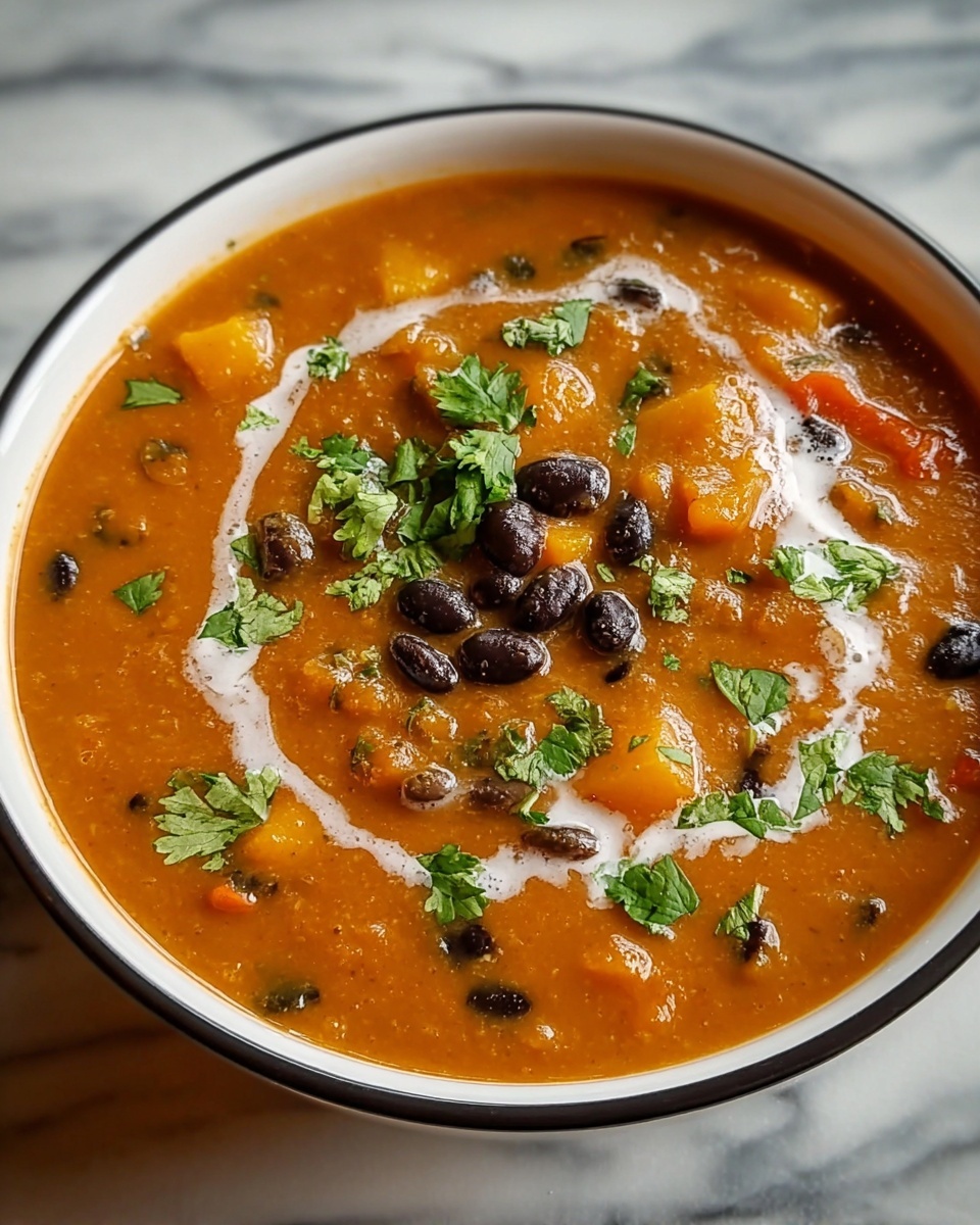 Black Bean, Pumpkin, and Butternut Squash Soup with Cream Cheese Recipe - Recipe Image