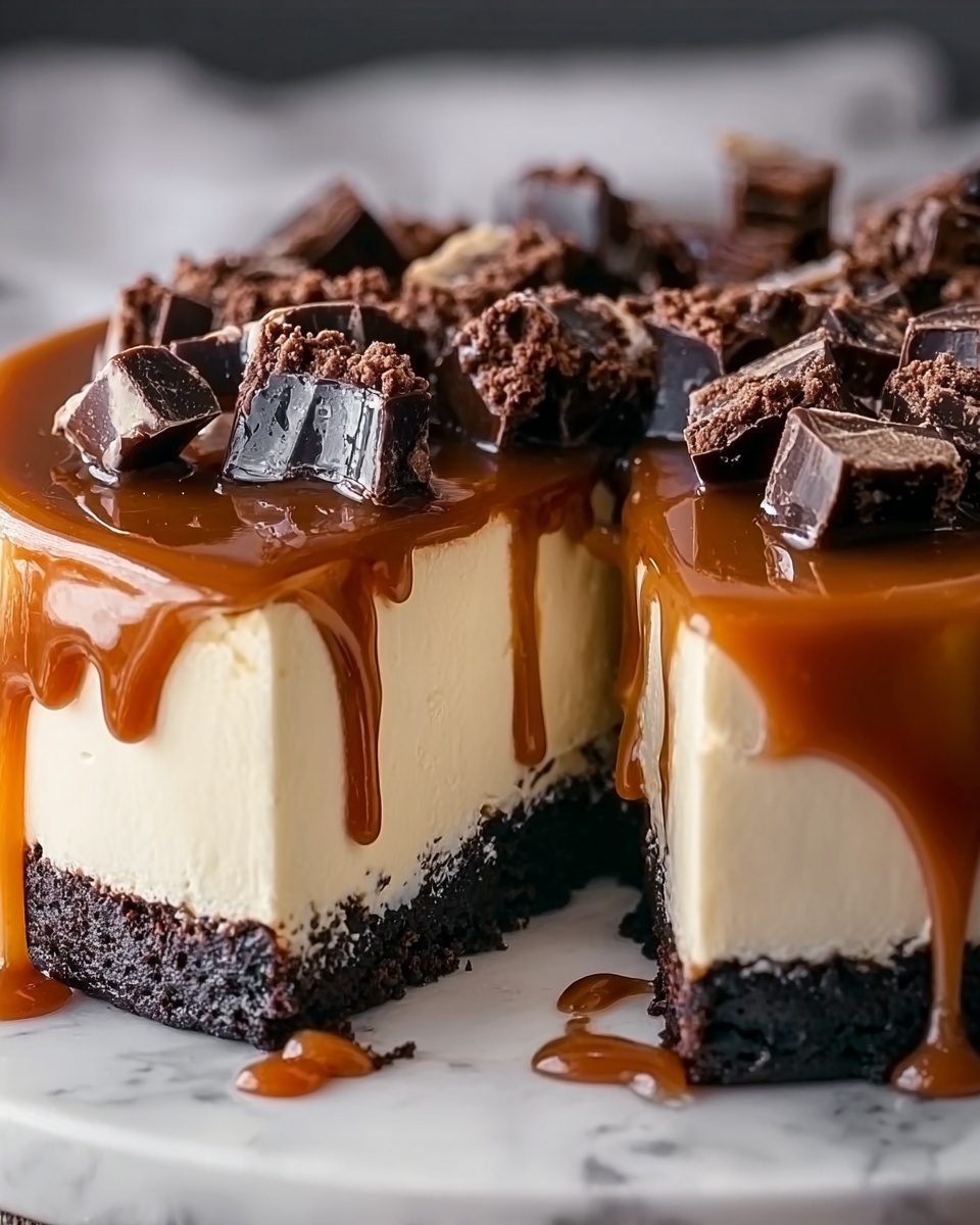 Irresistible Caramel Brownie Cheesecake for Ultimate Indulgence Recipe - Recipe Image