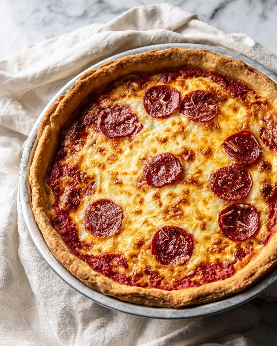Pepperoni Pizza Quiche Recipe - Recipe Image