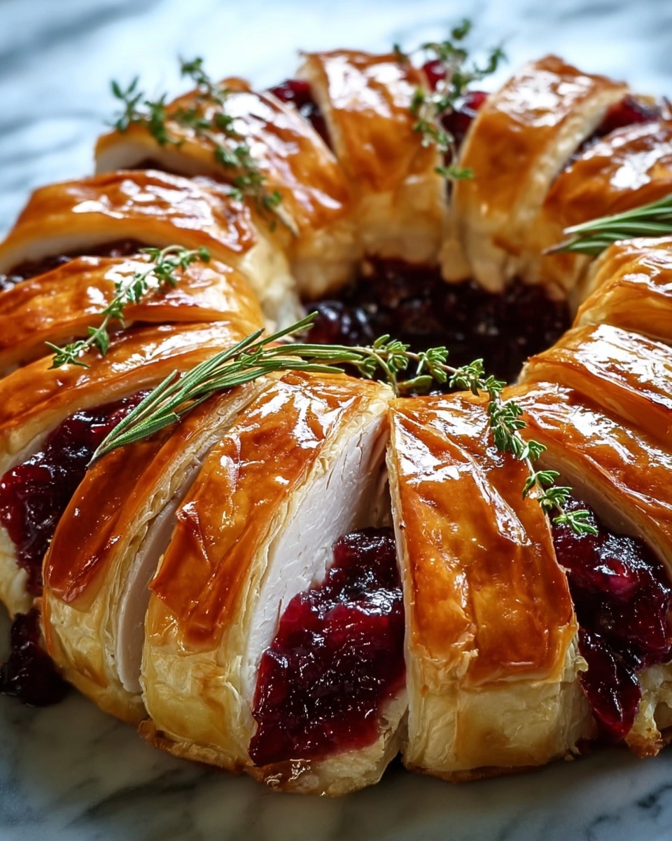 Thanksgiving Turkey and Cranberry Crescent Ring Recipe - Recipe Image