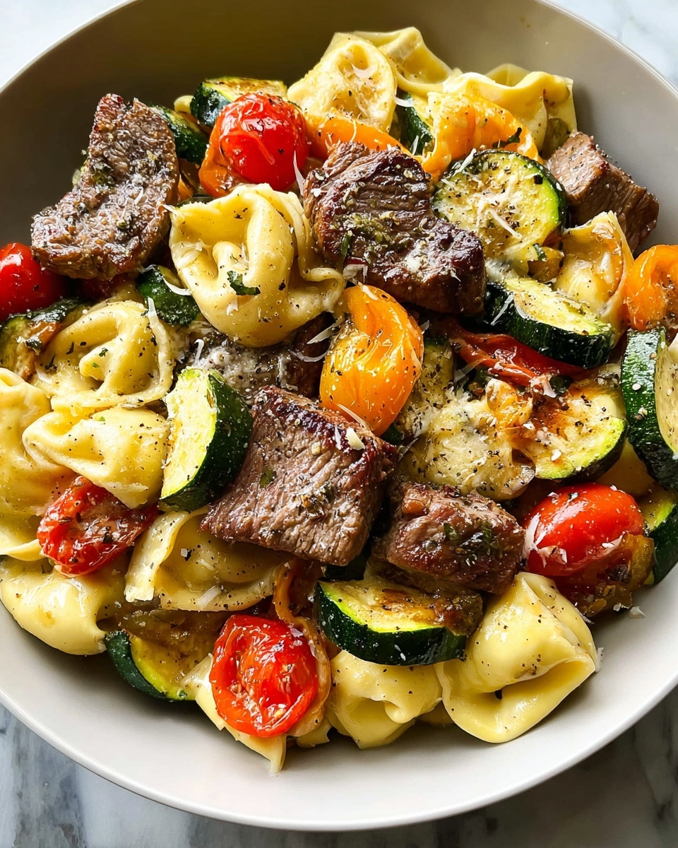 Garlic Parmesan Steak Tortellini Recipe - Recipe Image