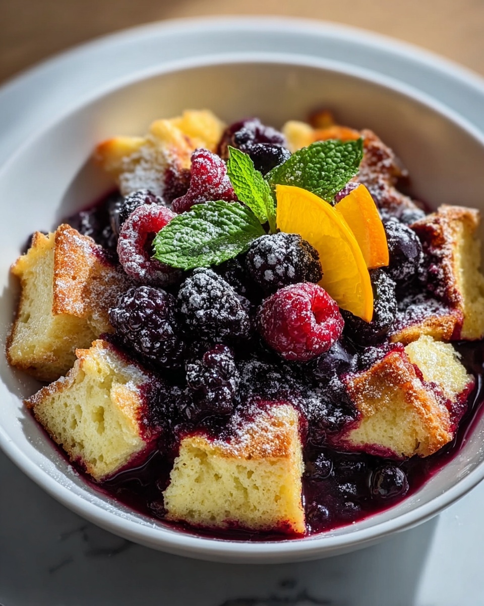 Wild Berry Bread Pudding with Orange Sauce Recipe - Recipe Image