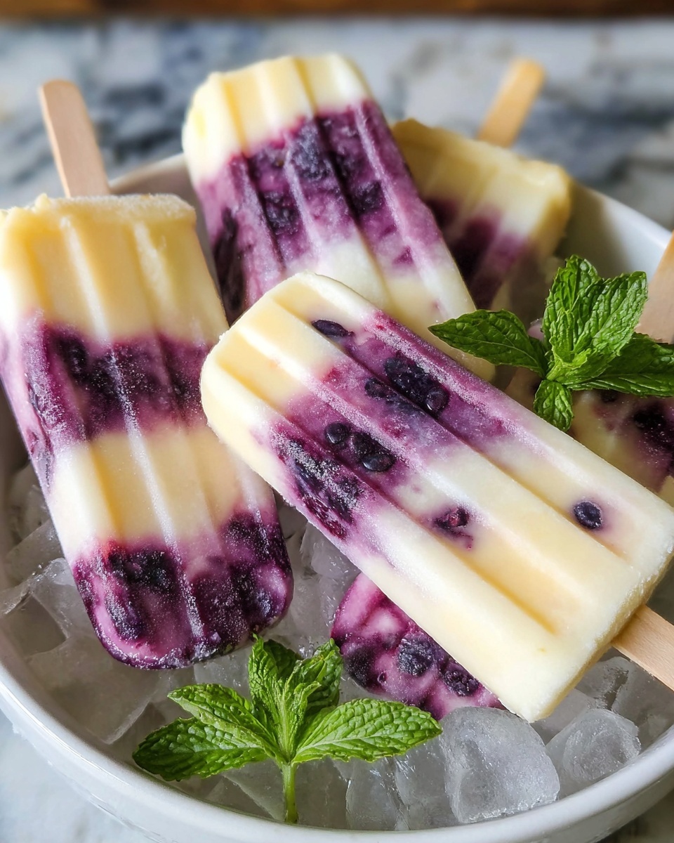 Blackberry, Pineapple, and Coconut Swirl Italian Ice Pops Recipe - Recipe Image