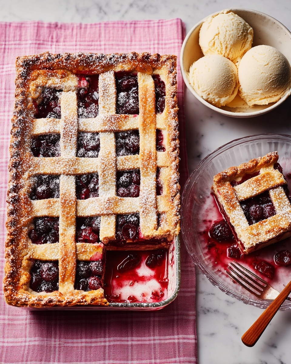 Cherry & Soured Cream Slab Pie Recipe - Recipe Image