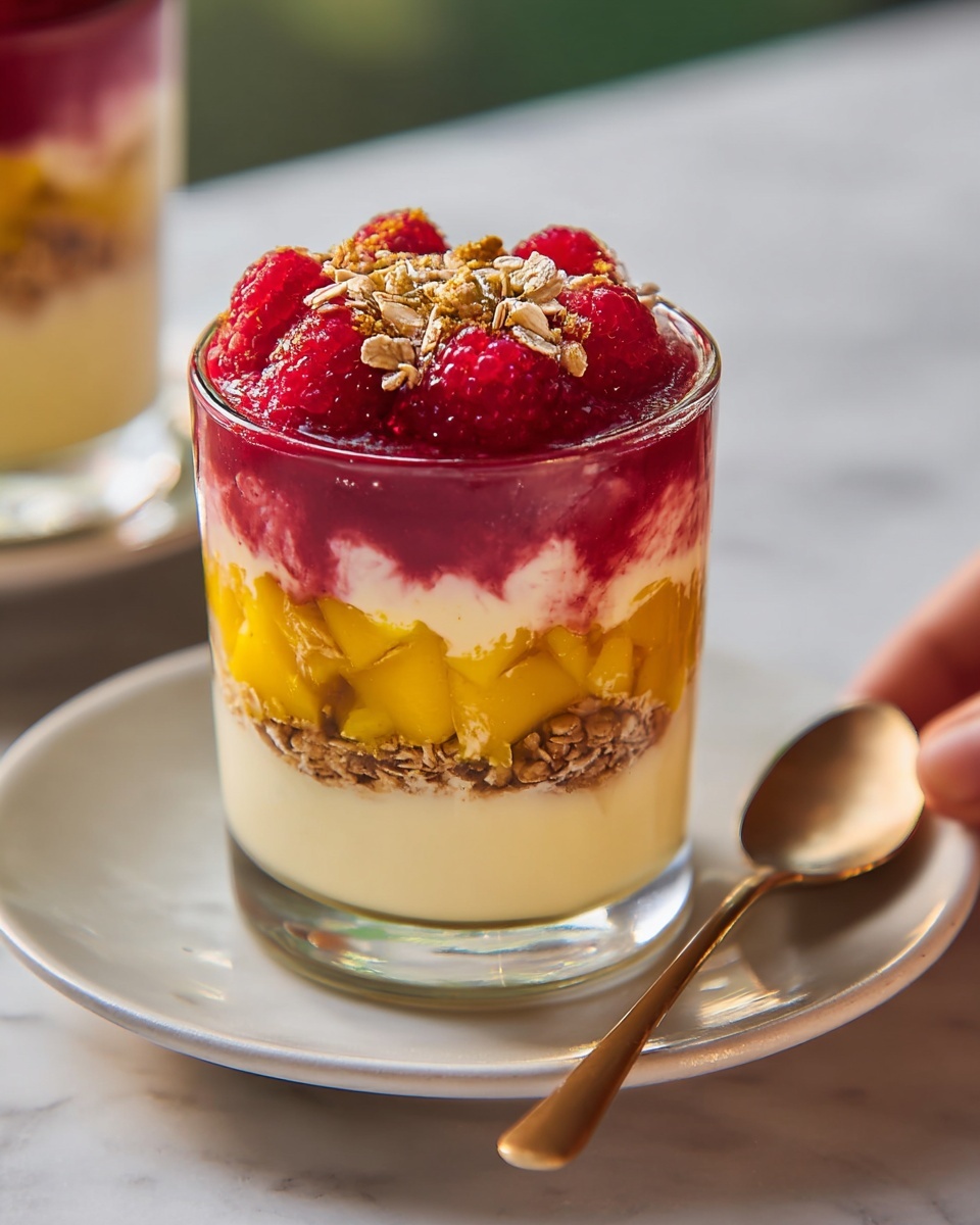 Raspberry & Mango Yogurt Parfait Recipe - Recipe Image