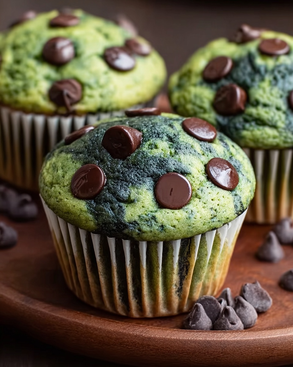 Healthy Spinach Banana Chocolate Chip Muffins for St. Patrick’s Day Recipe - Recipe Image