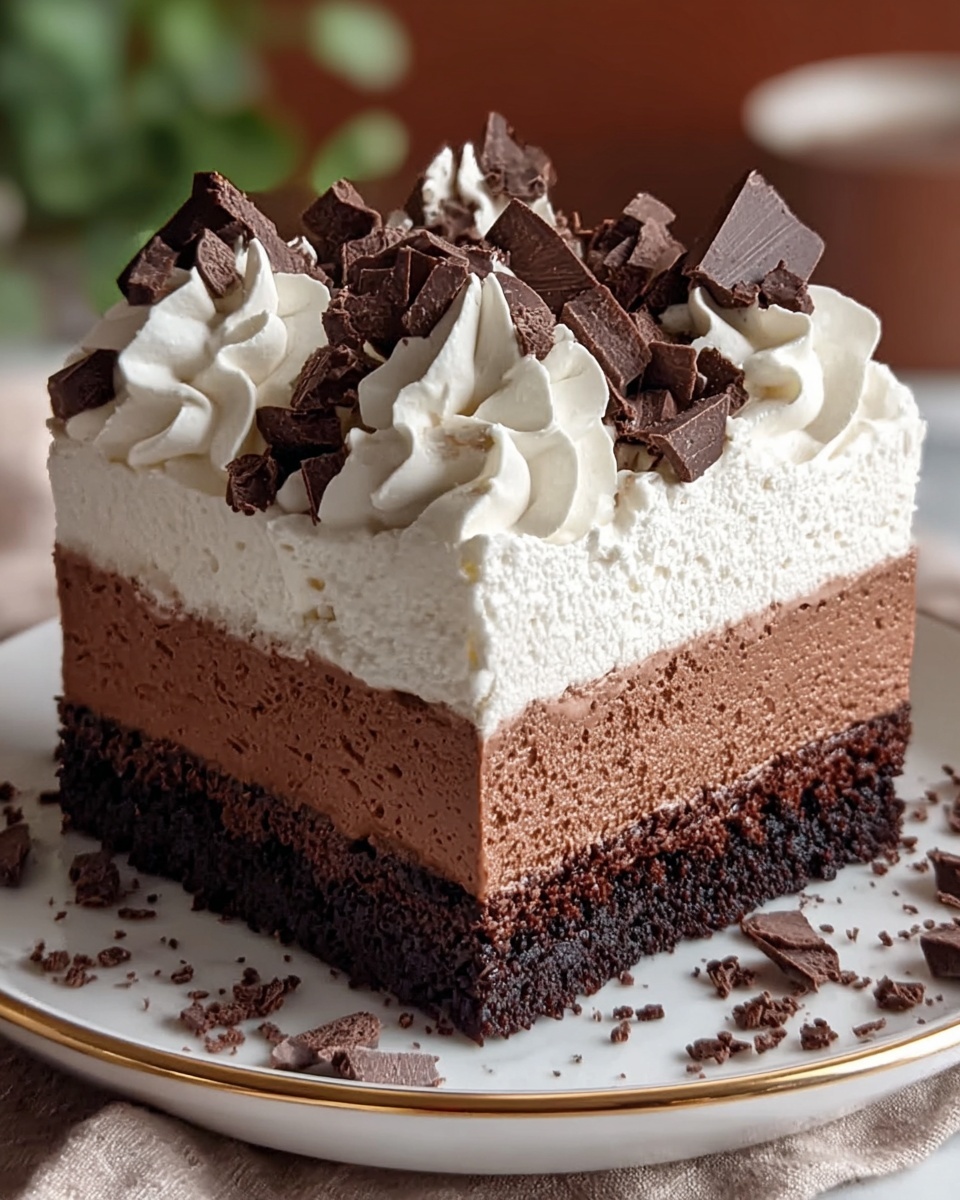 Triple Chocolate Mousse Cake Recipe - Recipe Image