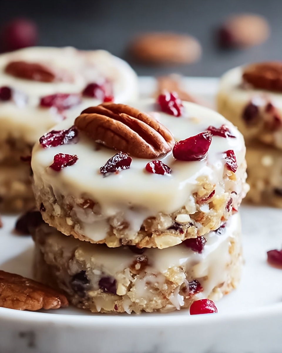 No-Bake Cranberry Pecan Praline Cookies Recipe - Recipe Image
